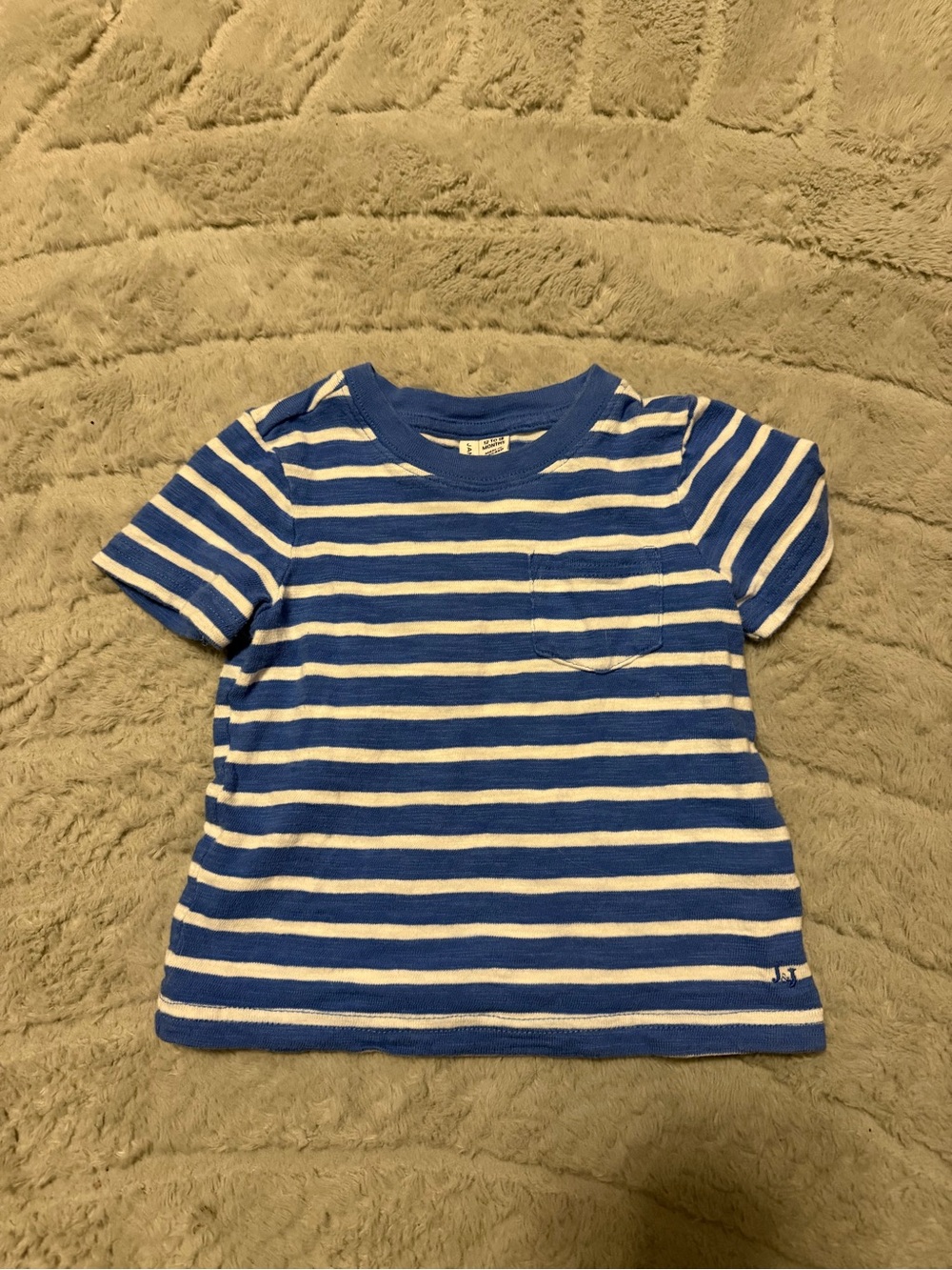 Janie and Jack Blue and White Striped Kids T‑Shirt